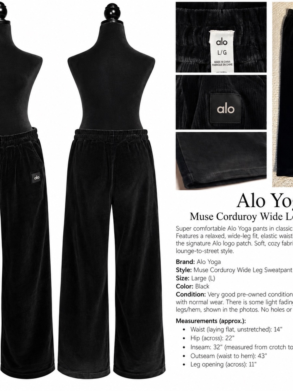 AlonYoga Muse Coduroy wide leg